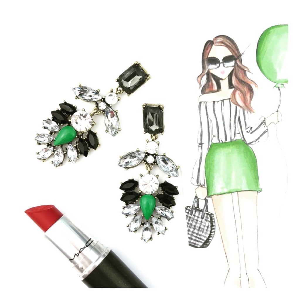 "McKenna" Clear Crystal Statement Earrings